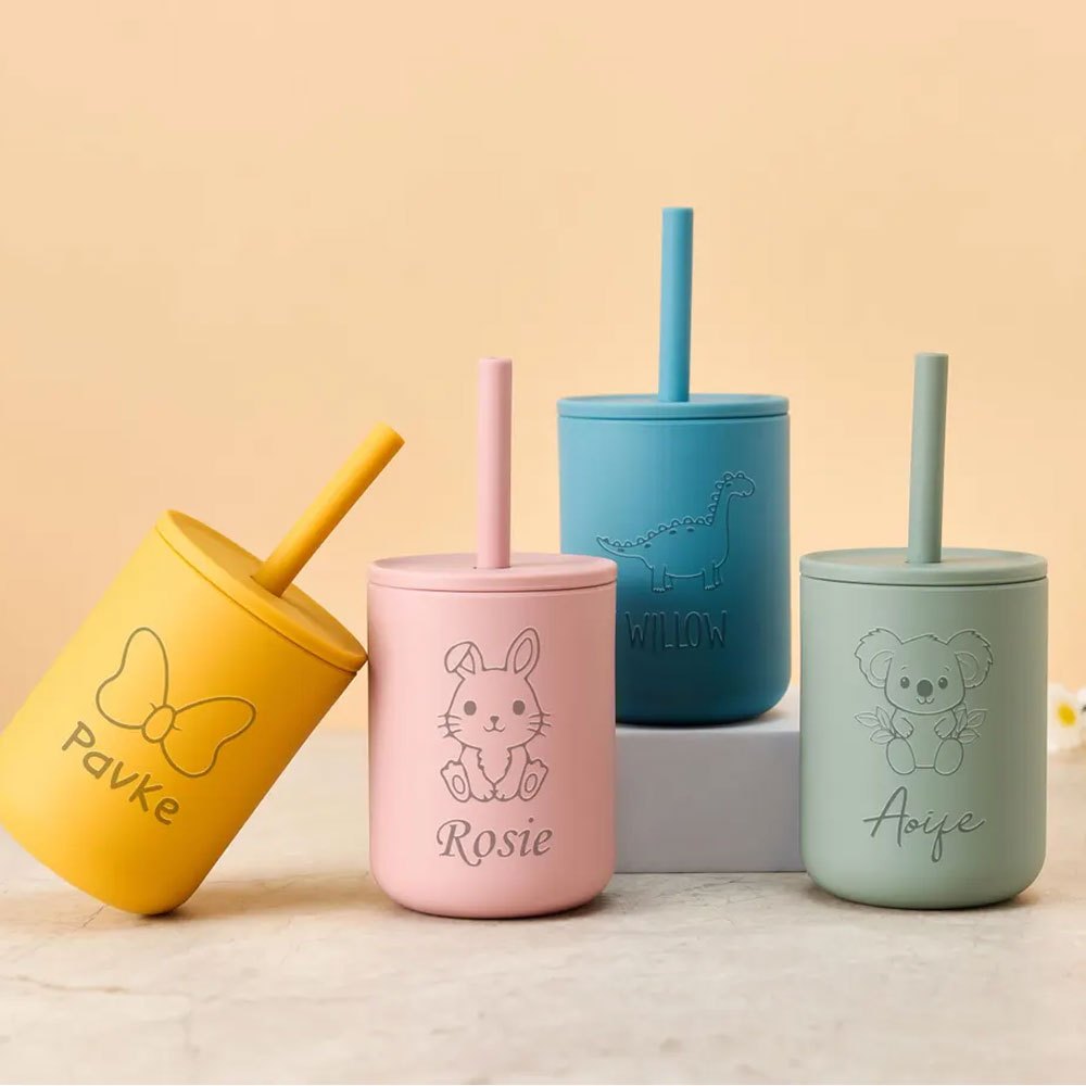 Baby Food Jars With Lids - İsim Yazılı Silikon Çocuk Bardak, Sevimli
